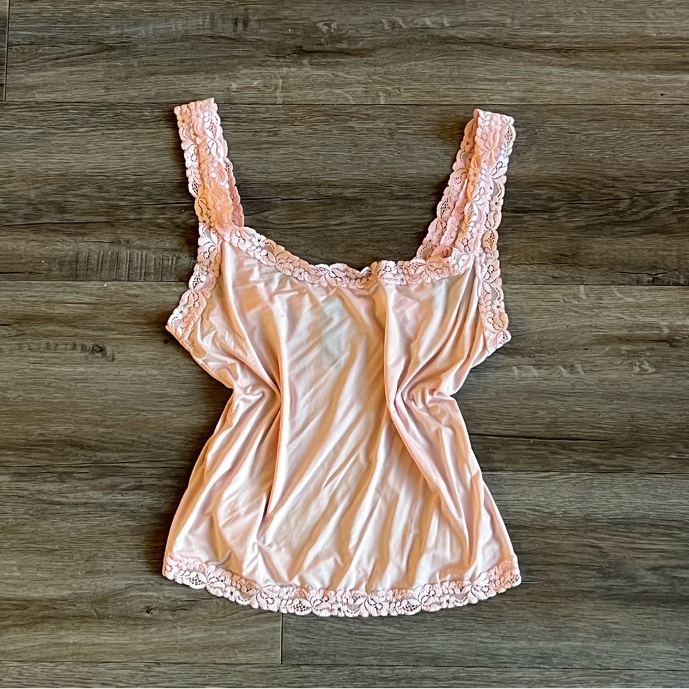 Vintage Y2K Pink Chemise Lace Top